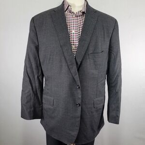 Royal Classics Men's Sport Coat Blazer Flannel Wool Charcoal Checked Surgeon 50R